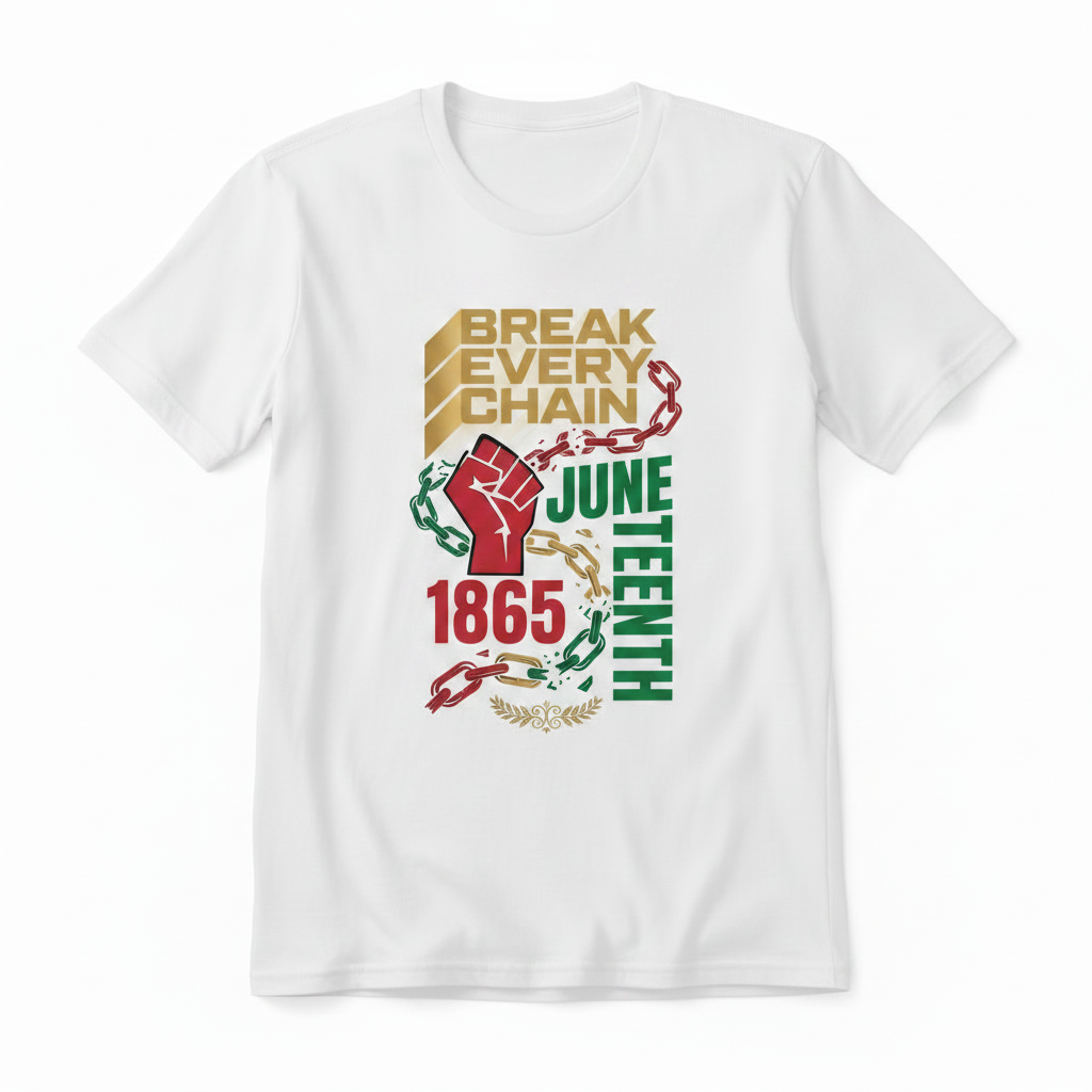 Break Every Chain White Tee Mockup