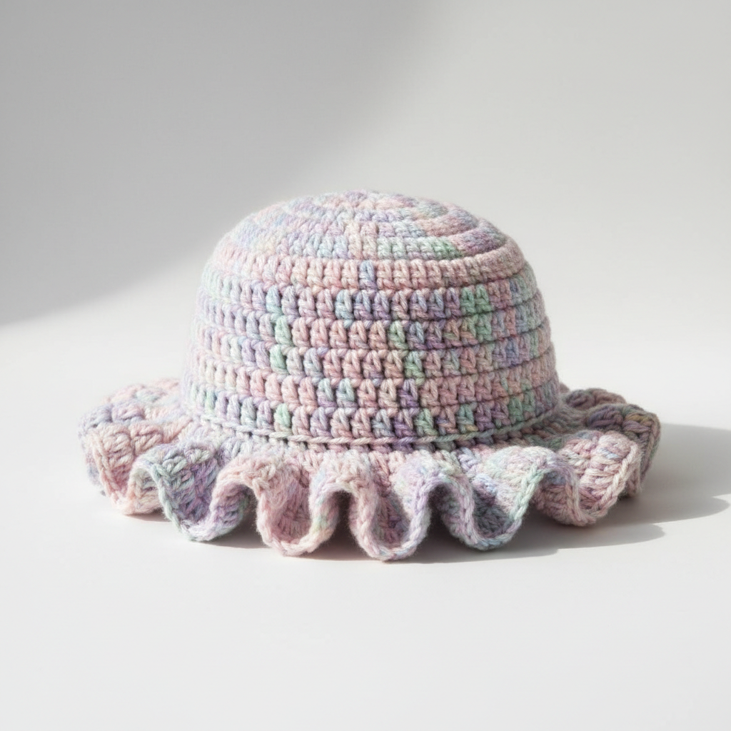 Custom Crocheted Ruffled Bucket Hat | GET PRESSED CUSTOMS