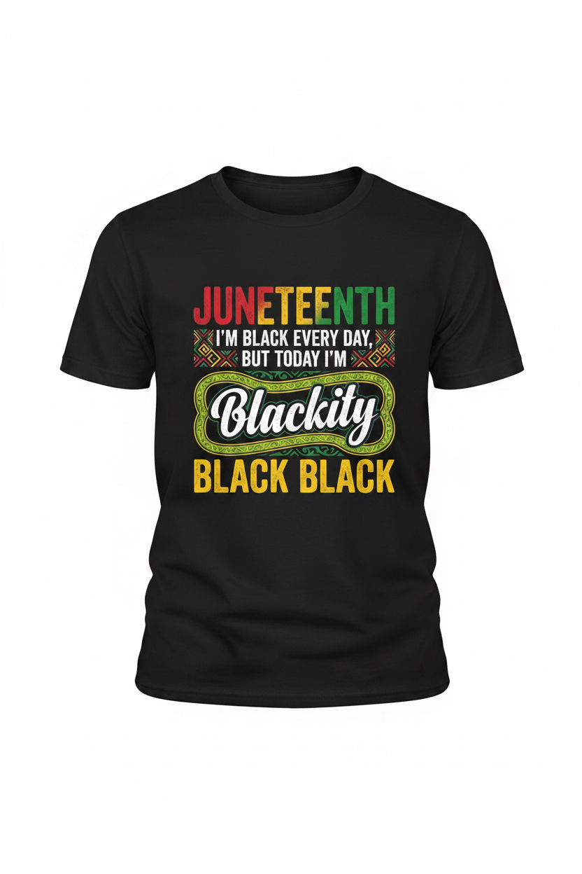 Blackity Black Black — Juneteenth Tee Mockup