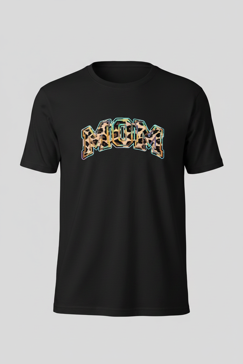 Personalized Mom T-Shirt Black Mockup