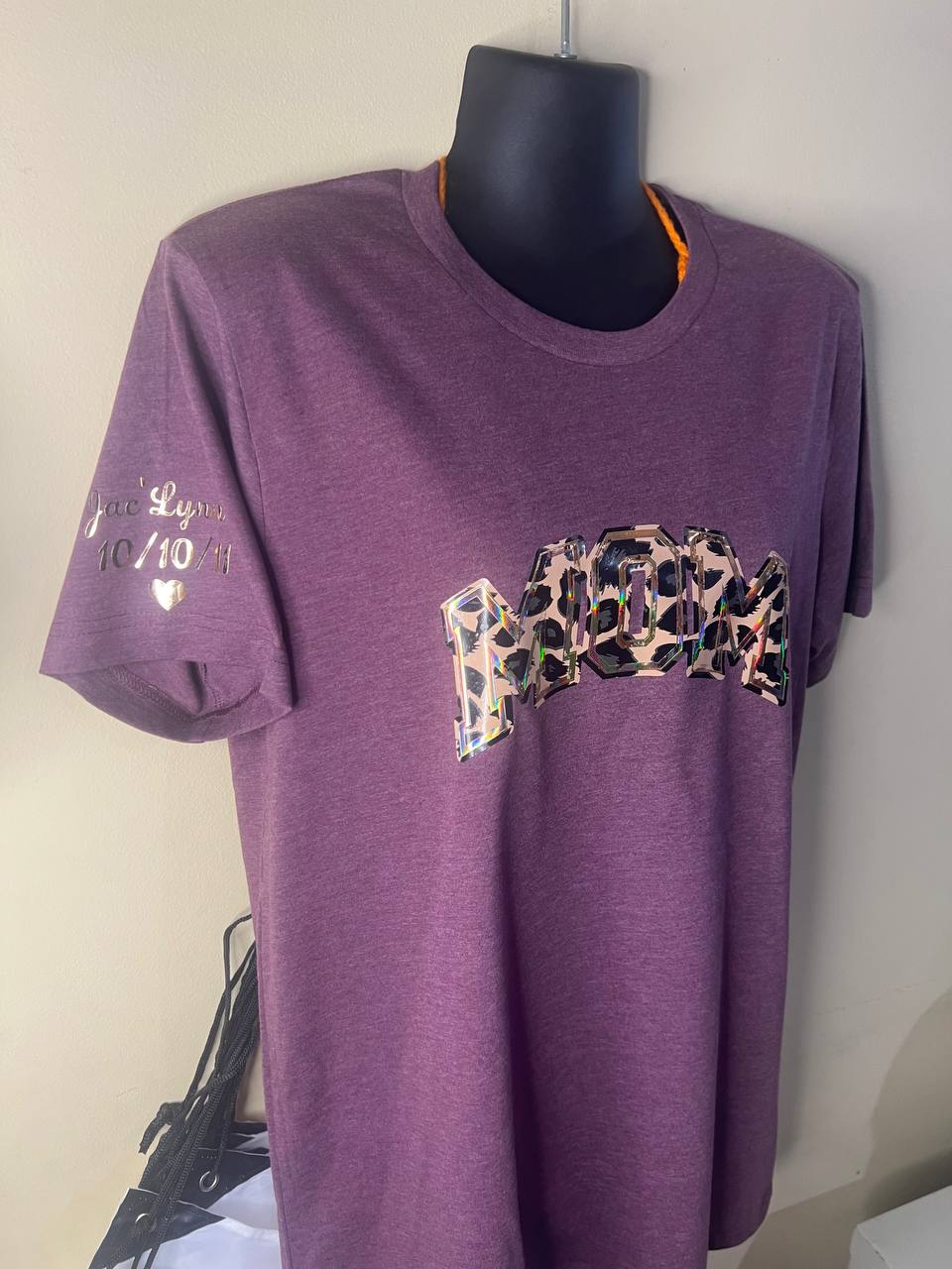 Personalized Mom/Mama T-Shirt with Kids' Names on Sleeve | Get Pressed Customs