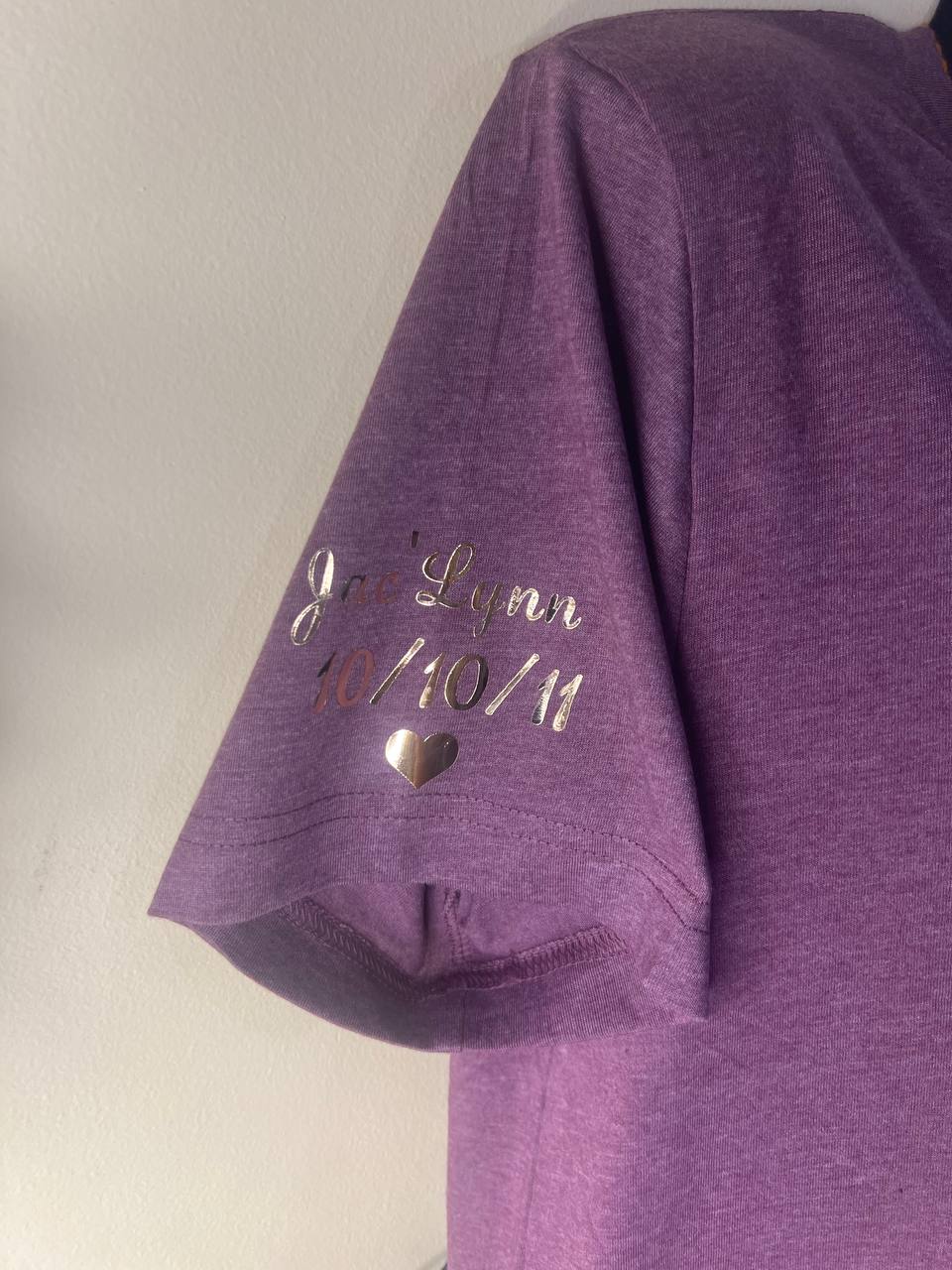 Personalized Mom/Mama T-Shirt with Kids' Names on Sleeve | Get Pressed Customs
