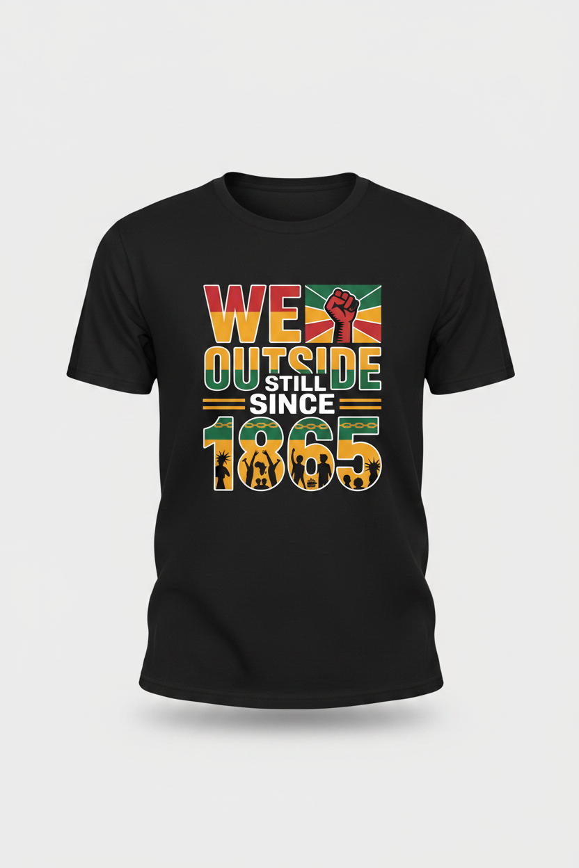 We Outside Still Since 1865 — Juneteenth Tee Mockup